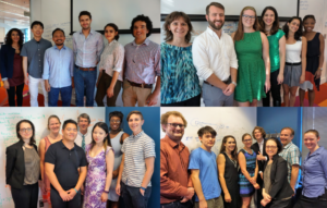 A collage of four photos featuring the fellows and their advisors. Photo, Robin Brooks, eScience Institute