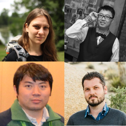 A collage of four square portraits featuring the postdoctoral fellows
