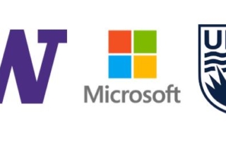 Logos for the University of Washington, Microsoft and the University of British Columbia