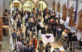 A crowd attends the UW Data Science Poster and Networking Session