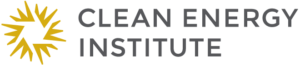 The logo for Clean Energy Institute, which features a shining sun