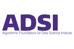 A logo that reads Algorithmic Foundations for Data Science Institute 