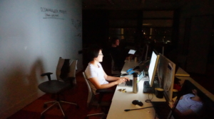 Hackers work into the night. Photo, Valentina Staneva, eScience Institute