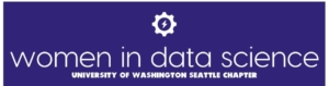 A logo that reads women in data science University of Washington Seattle chapter