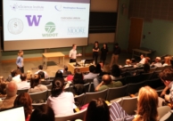 Data Science for Social Good fellows present their findings. Photo by Robin Brooks, eScience Institute